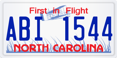 NC license plate ABI1544