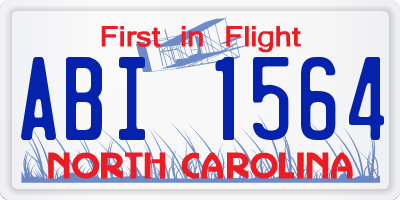 NC license plate ABI1564