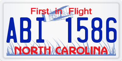 NC license plate ABI1586