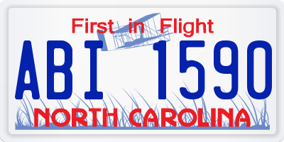 NC license plate ABI1590