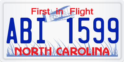 NC license plate ABI1599