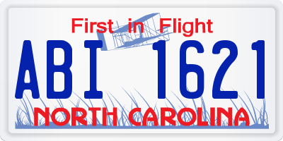 NC license plate ABI1621