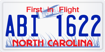 NC license plate ABI1622