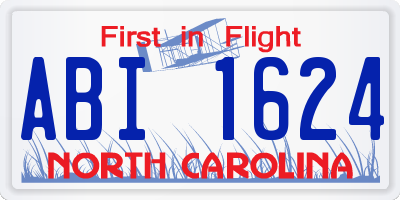 NC license plate ABI1624