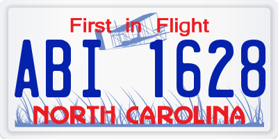 NC license plate ABI1628