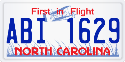 NC license plate ABI1629