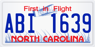 NC license plate ABI1639