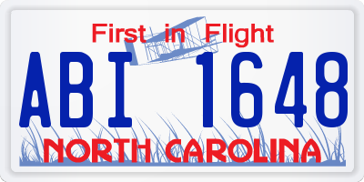 NC license plate ABI1648