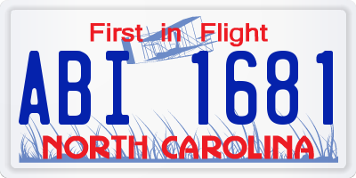 NC license plate ABI1681