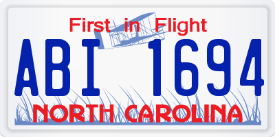 NC license plate ABI1694