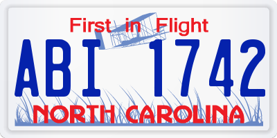 NC license plate ABI1742