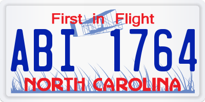 NC license plate ABI1764