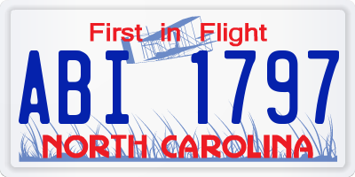 NC license plate ABI1797