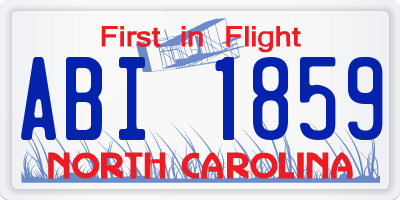 NC license plate ABI1859