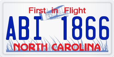 NC license plate ABI1866