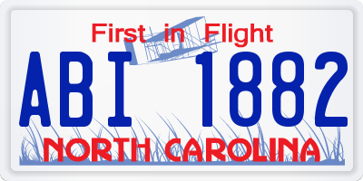 NC license plate ABI1882