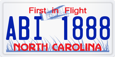 NC license plate ABI1888