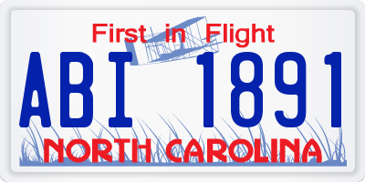NC license plate ABI1891