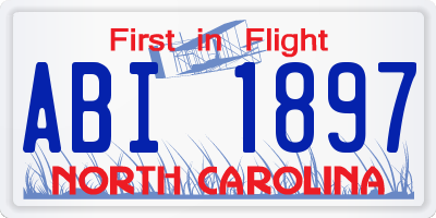 NC license plate ABI1897