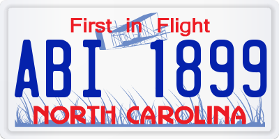 NC license plate ABI1899