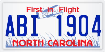 NC license plate ABI1904