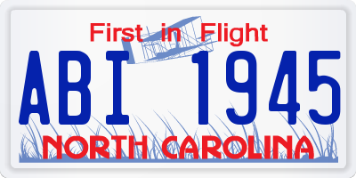 NC license plate ABI1945