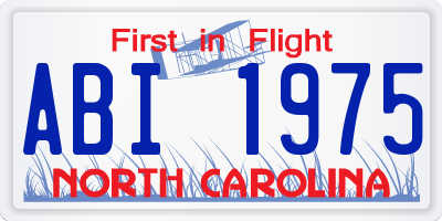 NC license plate ABI1975