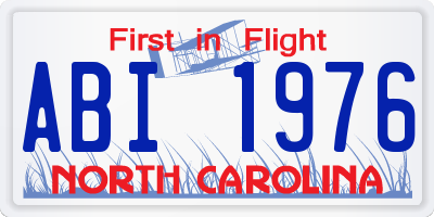 NC license plate ABI1976