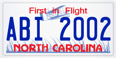 NC license plate ABI2002