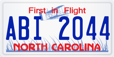 NC license plate ABI2044