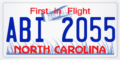 NC license plate ABI2055