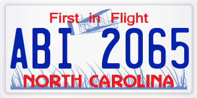 NC license plate ABI2065