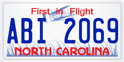 NC license plate ABI2069
