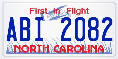 NC license plate ABI2082