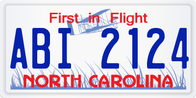 NC license plate ABI2124