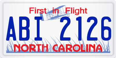 NC license plate ABI2126