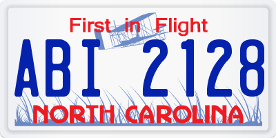NC license plate ABI2128