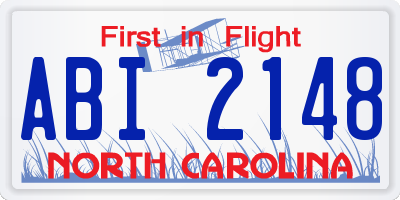 NC license plate ABI2148