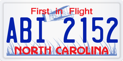 NC license plate ABI2152