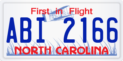 NC license plate ABI2166