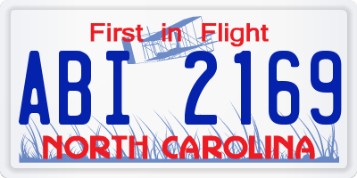 NC license plate ABI2169