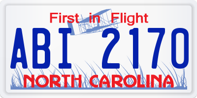 NC license plate ABI2170
