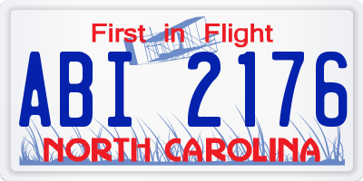 NC license plate ABI2176