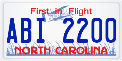 NC license plate ABI2200