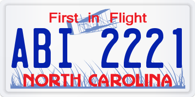 NC license plate ABI2221