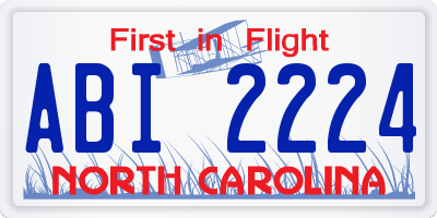 NC license plate ABI2224