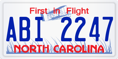 NC license plate ABI2247