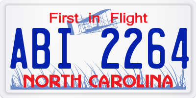 NC license plate ABI2264