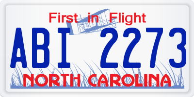 NC license plate ABI2273