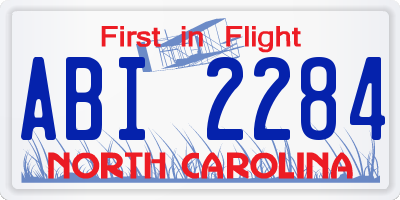 NC license plate ABI2284